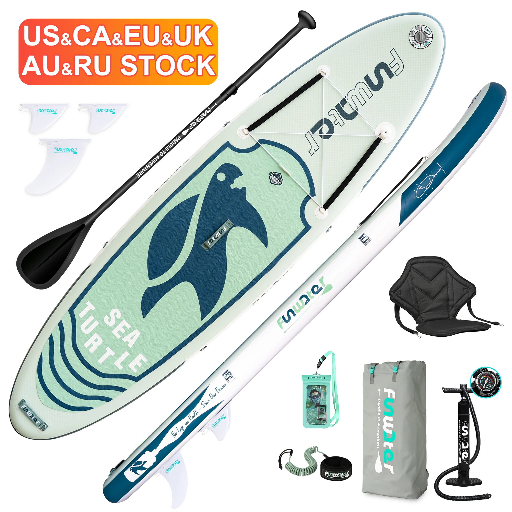 

FUNWATER Dropshipping OEM inflatable sup paddle board wholesale sup boards surf surfboard custom stand up paddle board