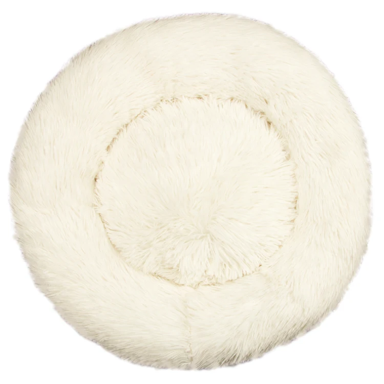 

Faux Fur Pet Bed Washable Round Luxury Dog Bed Fluffy Plush Calming Donut Dog Bed 2022 Pet Cuddler Cushion Soft