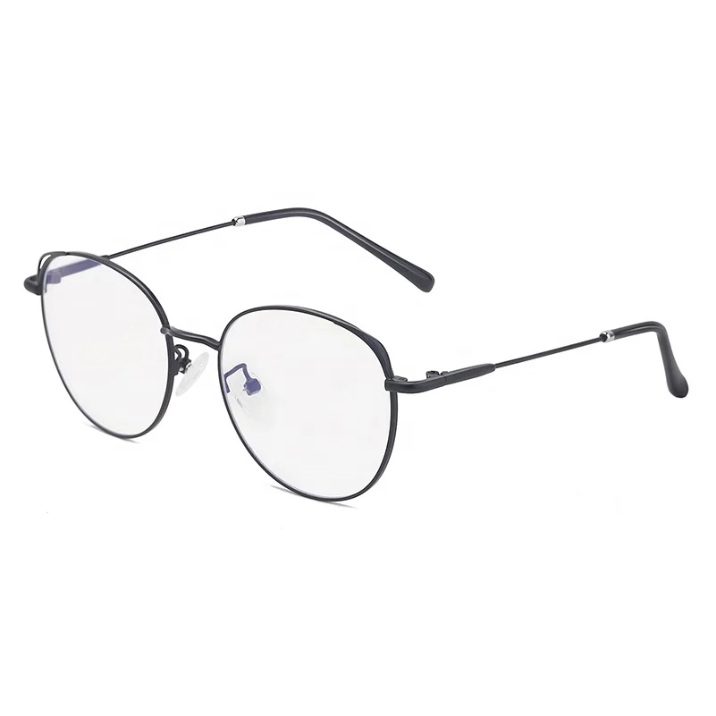 

Black Thin Metal Round Frame Glasses Computer Anti Blue Light Learning Protection Glasses, Gold black silver rose