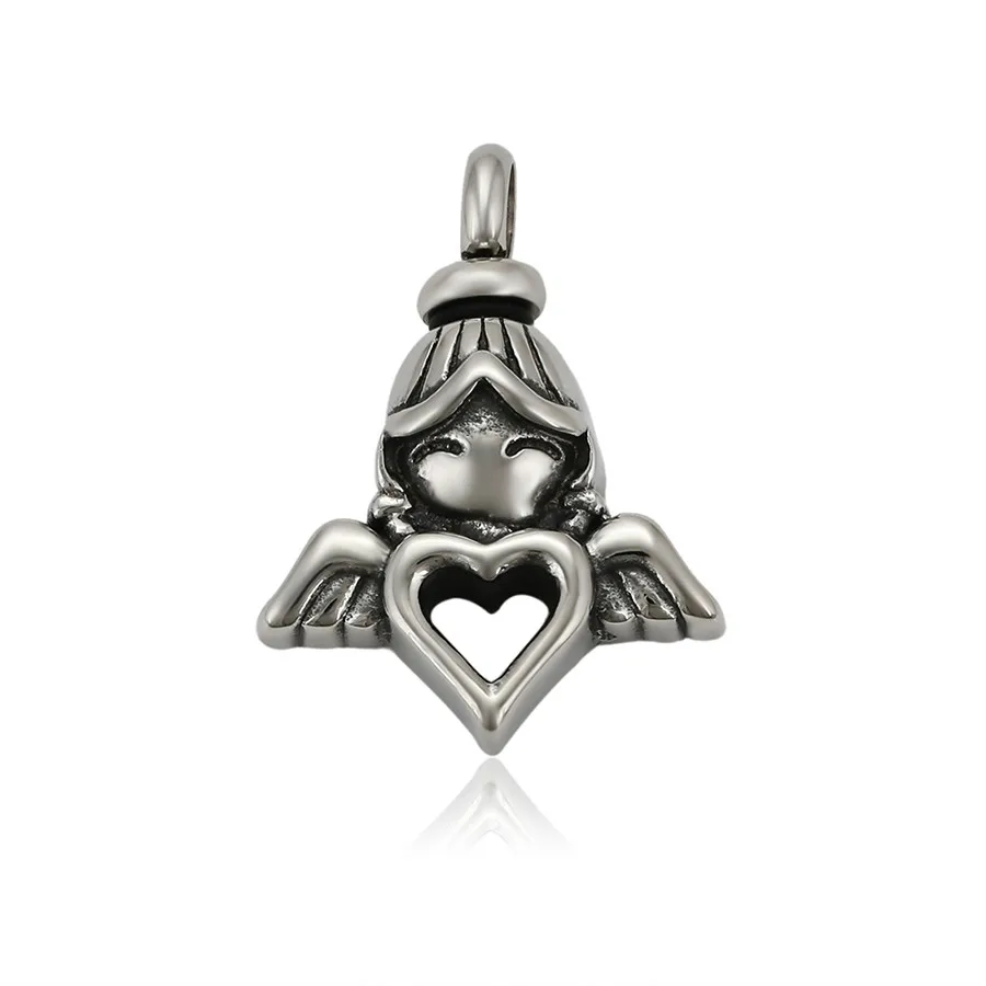 

34803 Xuping Jewelry Simple Fashion Black Gun Stainless Steel Elegant Heart Mother's Day Gift Angel Mother's Day heart Pendant