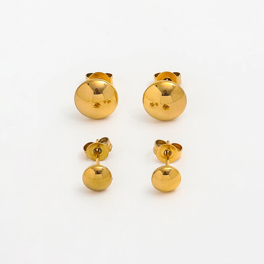 JOOLIM Jewelry PVD 18K Gold Plated Simple Minimalist Dot Earring Trendy Jewelry Trendy Stainless Steel Jewelry