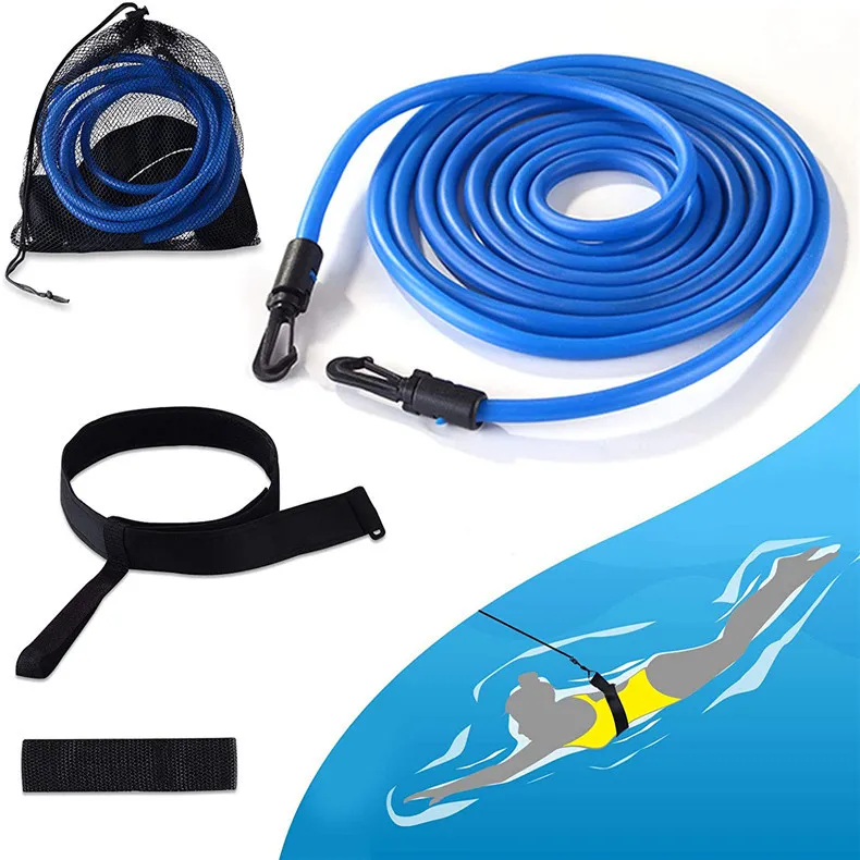 

Wholesale swim resistance band traction swimming resistance band, Blue