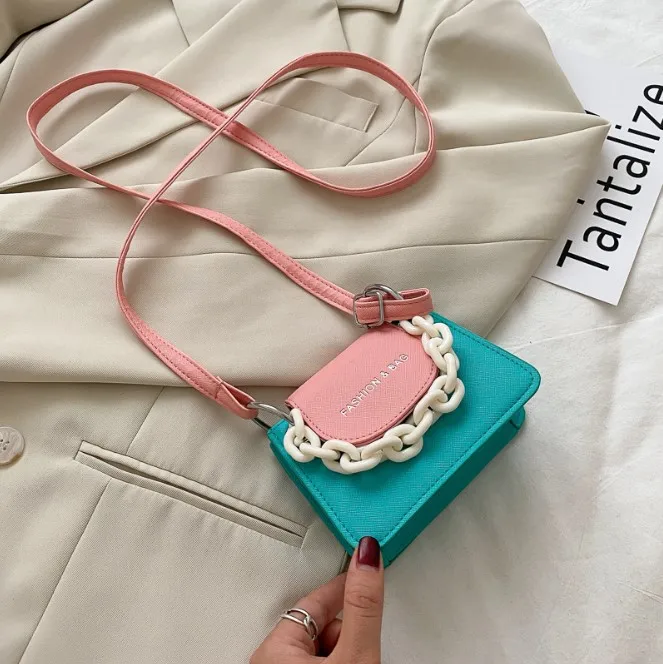 

2020 New Arrivals W2021holesale Fashion France Summer Mini Square Chain Bag Leather bags Crossbody Purses And Handbags For Women