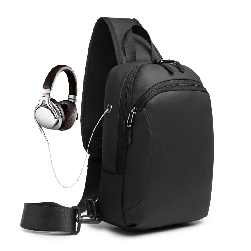 

Fashion Anti-theft Lock Upscale Chest Bag Travel School Messengers Bag Men Shoulder Bags With USB Charging