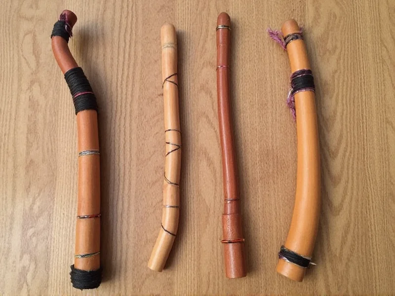 Various homemade didgeridoo designs with different materials and decorations