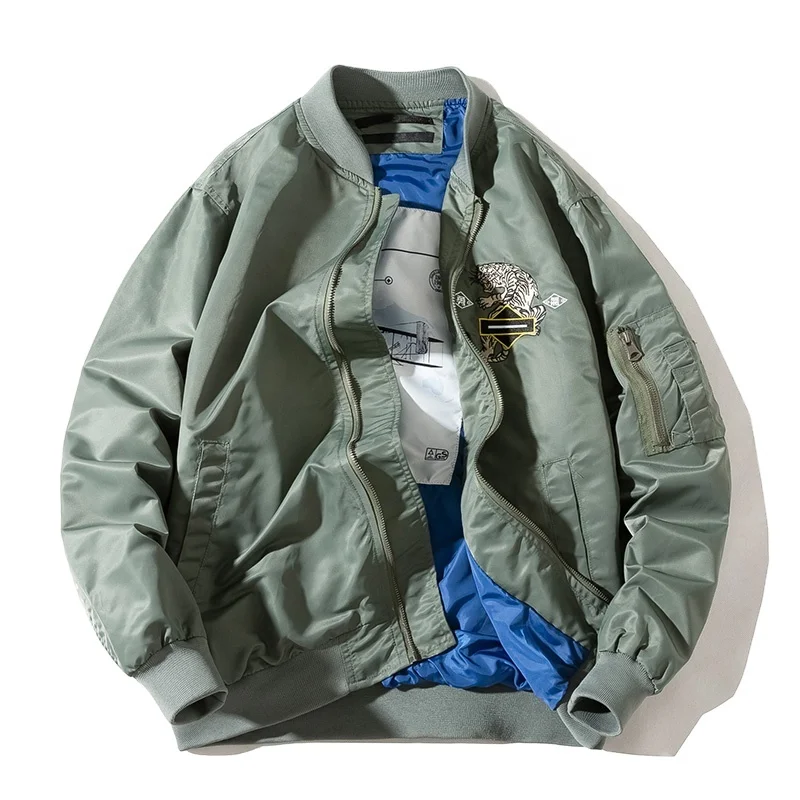 

Easy style fashion embroider shell polyester Men'S pilot Jacket