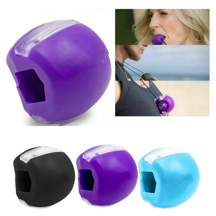 

2021 Cheap Pack Device Black Blue Circle Women Men Fitness Jaw Face Line Tool Jawline Exercis 4 And 3 Level Ball Jaw Exerciser, Black, purple, blue