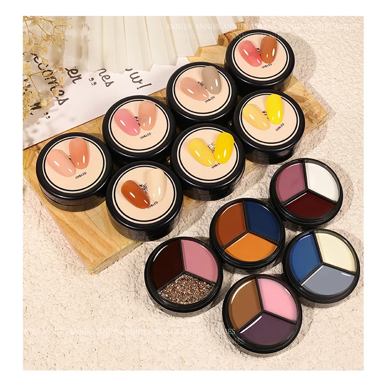 

3 Colors in 1 box Solid Cream nail finger Gel solid Nail Led Nail Polish gellish uv gel
