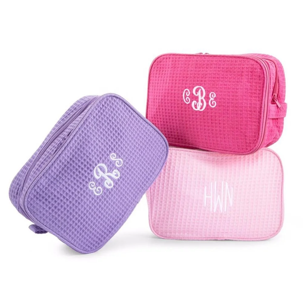 

Monogram Waffle Weave Cosmetic bag, Pink/blue/fuchia/red/black/white