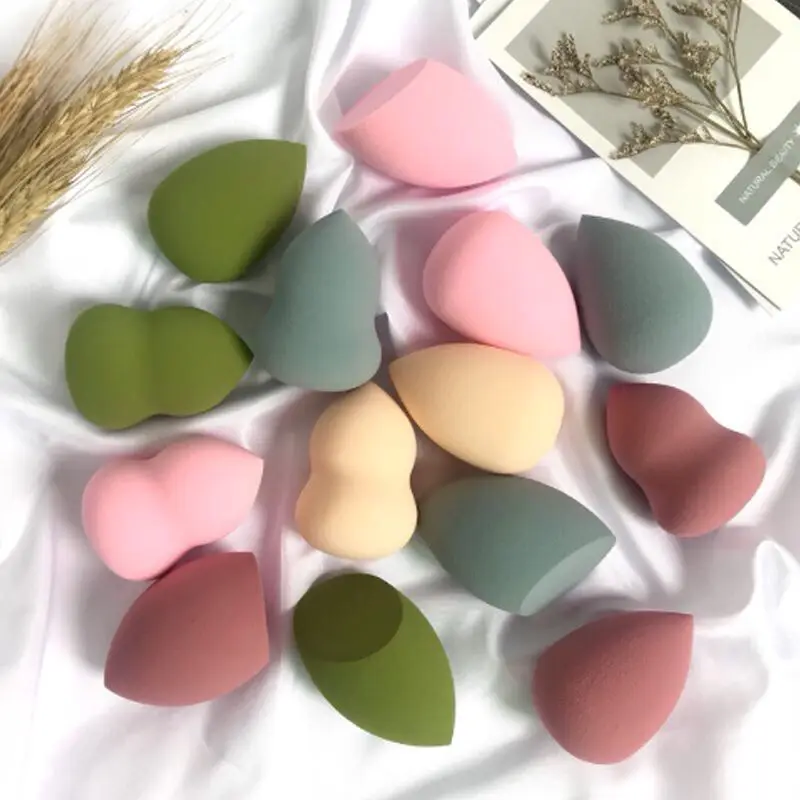 

2021 New Arrivals Latex Free Purple/Pink/Green waterdrop hydrophilic polyurethane beauty Makeup Blender 3D make up sponge, Multiple colors