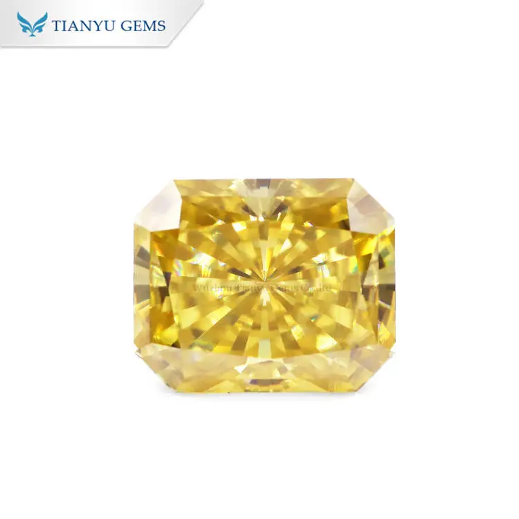 

Tianyu gems hot sale products vivid yellow moissanite radiant cut for jewelry making