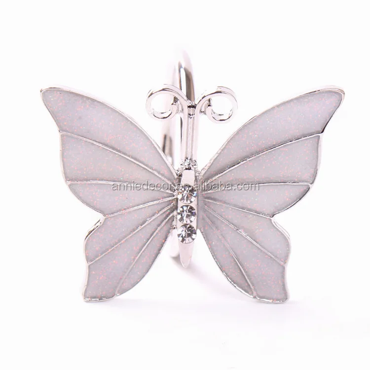 Fancy rose gold Butterfly shaped napkin rings for wedding party table decorations