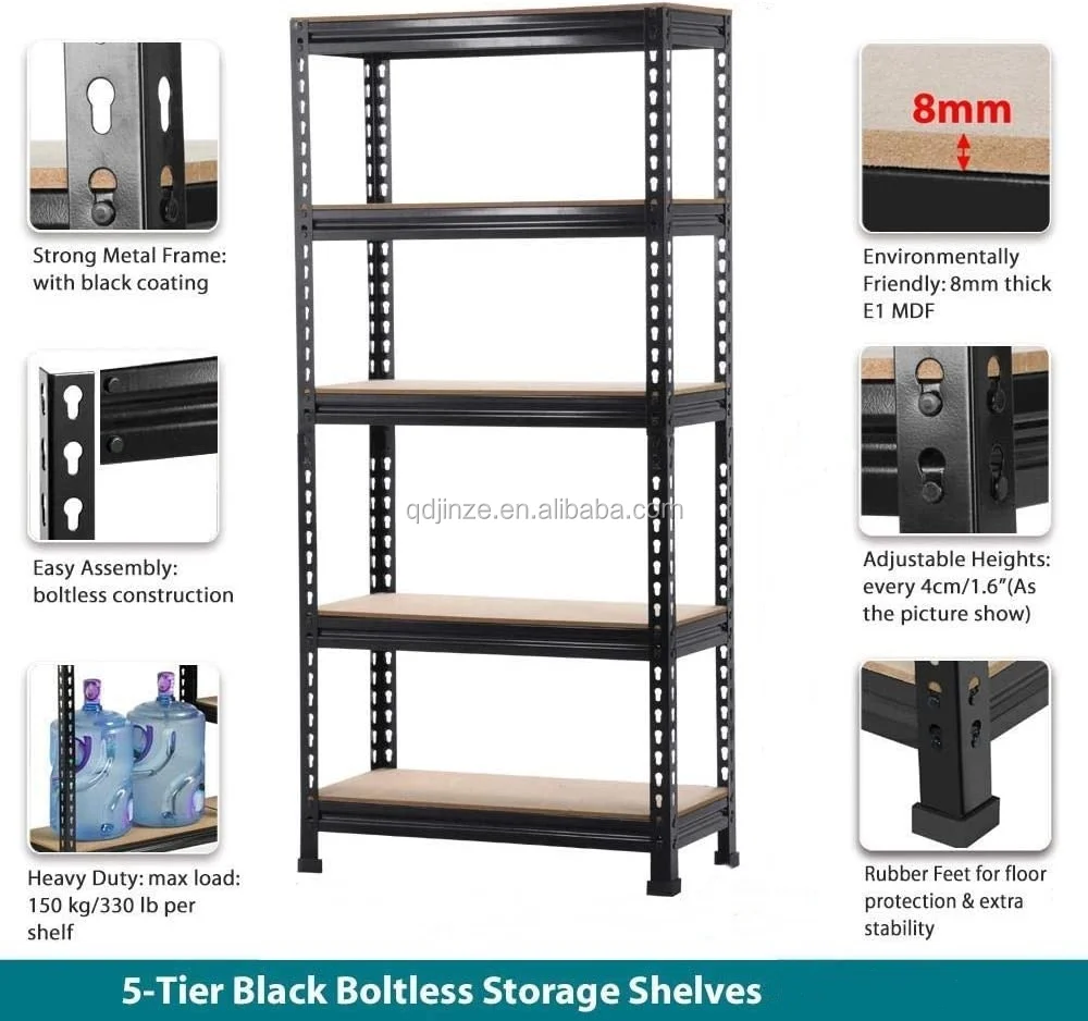 Strong 5 Tier Garage Shelves Shelving Unit Racking Boltless Heavy Duty Storage√ 