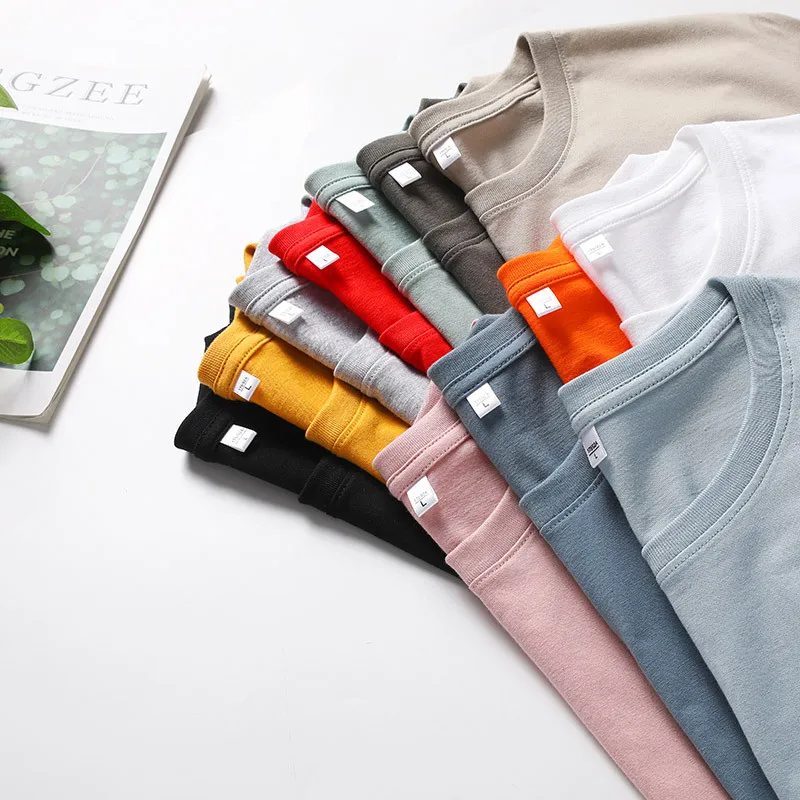 

Wholesale Europe and America Crew neck Large size custom t shirt Summer Clothing Solid Color men's t-shirts, Customized color