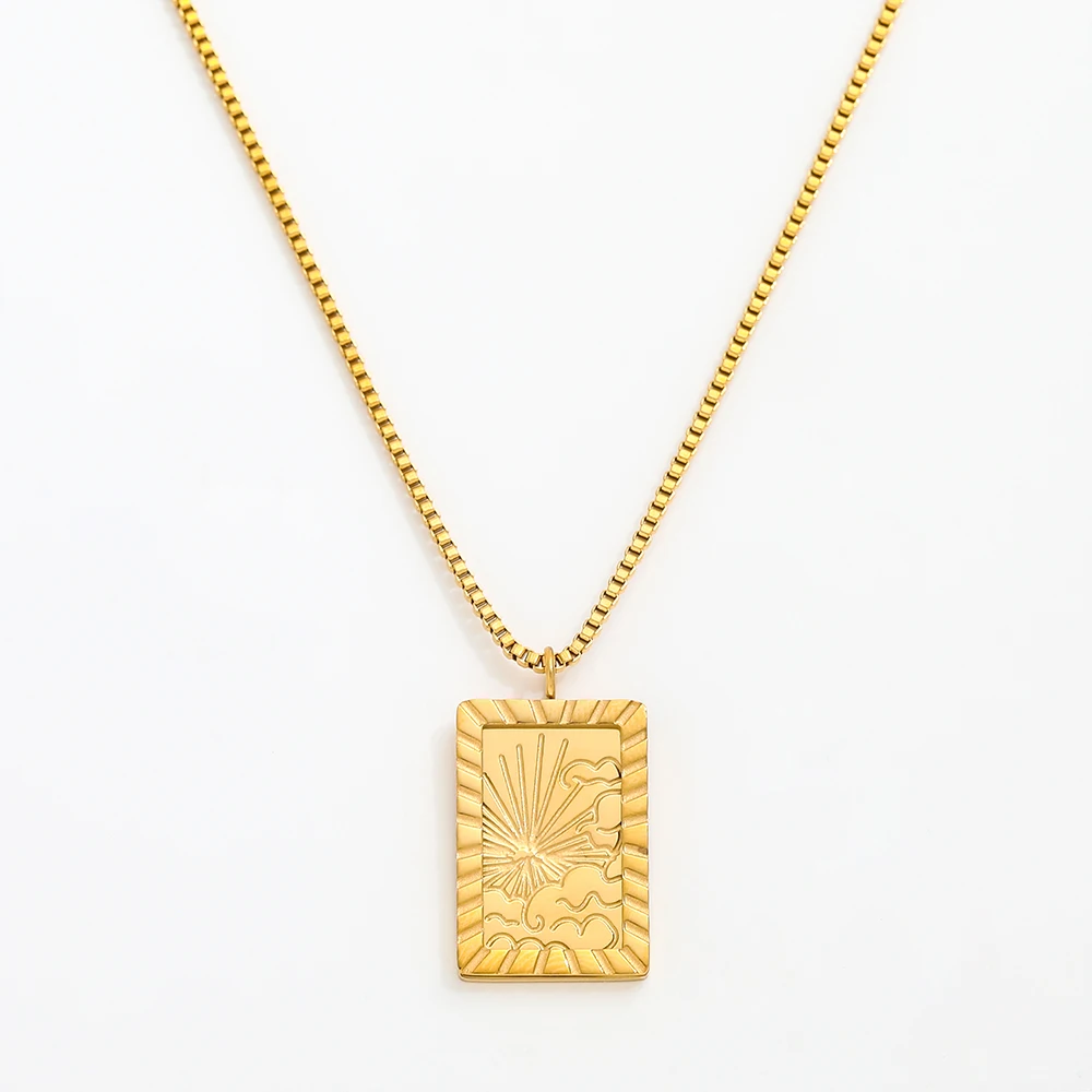 Joolim Jewelry 18K Gold Plated Sun Fram Choker Necklace Stainless Steel Necklace Tarnish Free Jewelry Wholesale