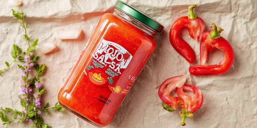 Four types of mojo salsa side by side