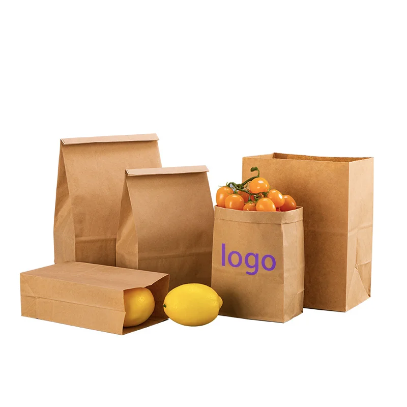 

Huide paper bag supplier brown 100% food grade customizable LOGO supermarket paper bag