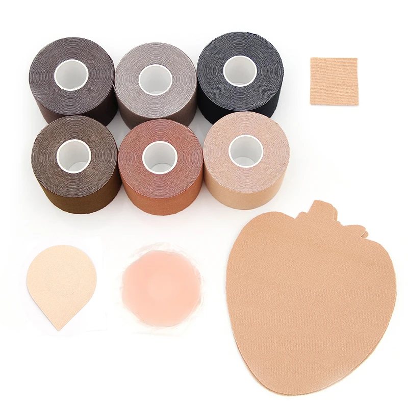 

Free Gift Cost-effective Boob Tape Set Box Breast Lift Up Nipple Cover With Test Patch, Skin/new skin/light skin/black/coffee/tan/brown/pink/white