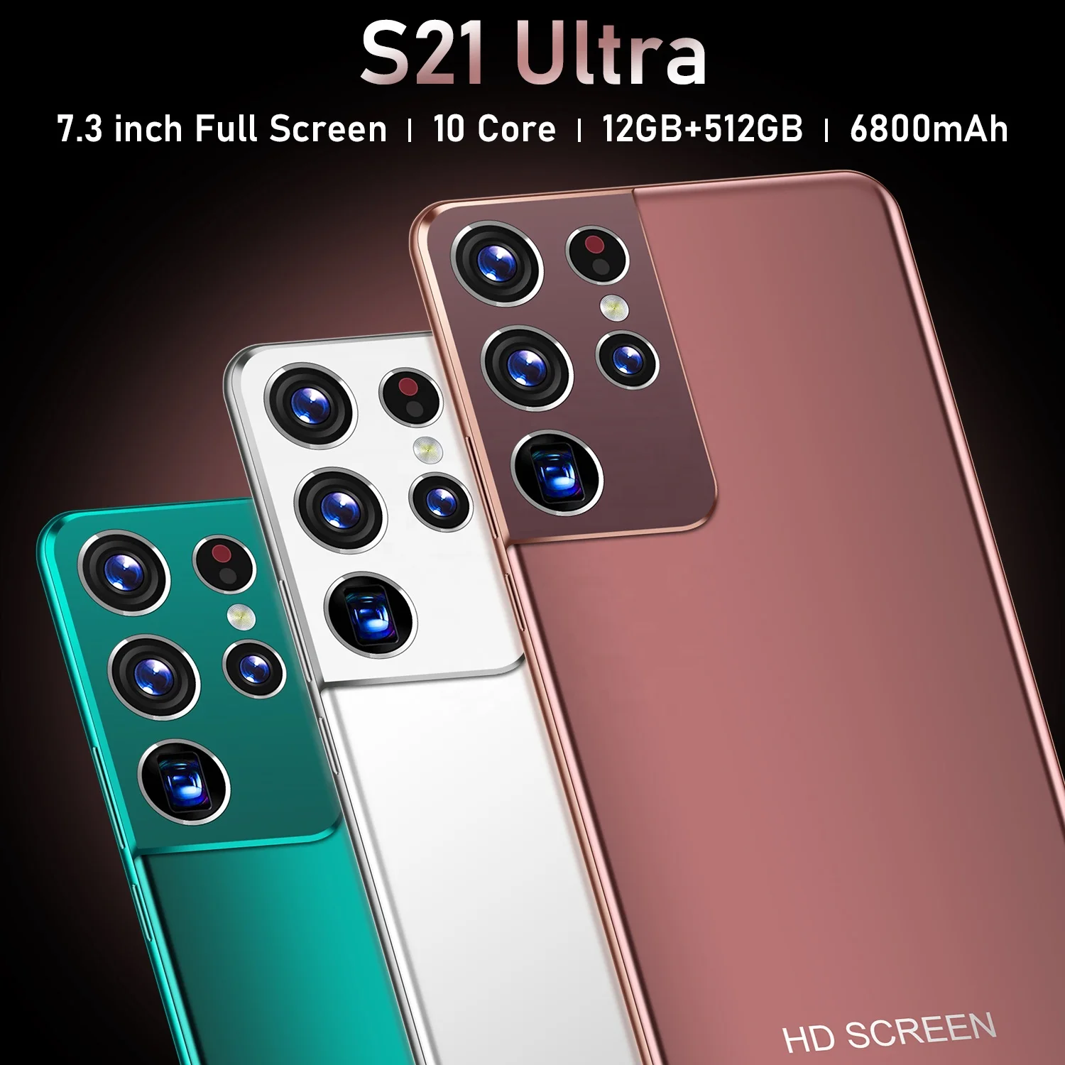 

S21 Ultra Mobile Phone 512gb Face Recognition Fingerprint Unlock Cell Phone Support Dual Card Dual Standby Smart Phone