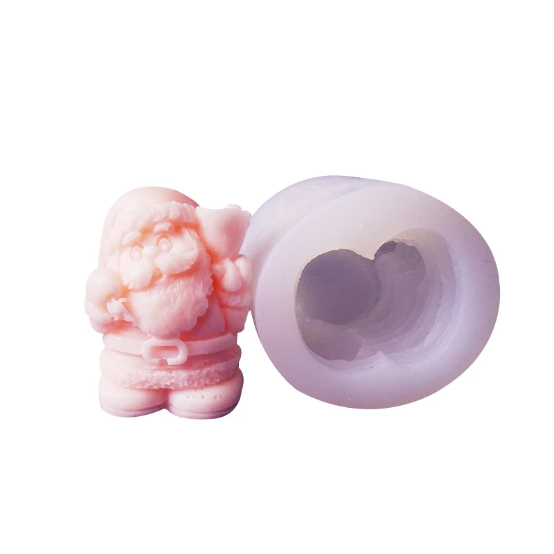 

Santa Claus silicone mold 3D handmade soap candle resin mold Christmas silicone decoration tools, White