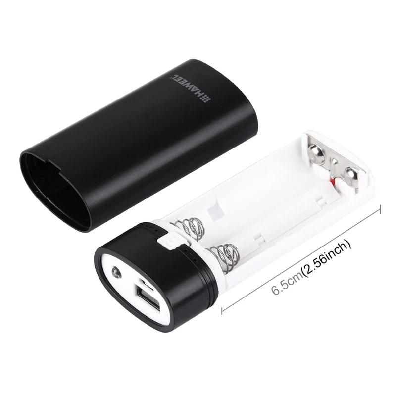 

New Trending Product HAWEEL DIY 2x 18650 Battery (Not Included) 5600mAh Power Bank Shell Box with USB Output & Indicator(Black)