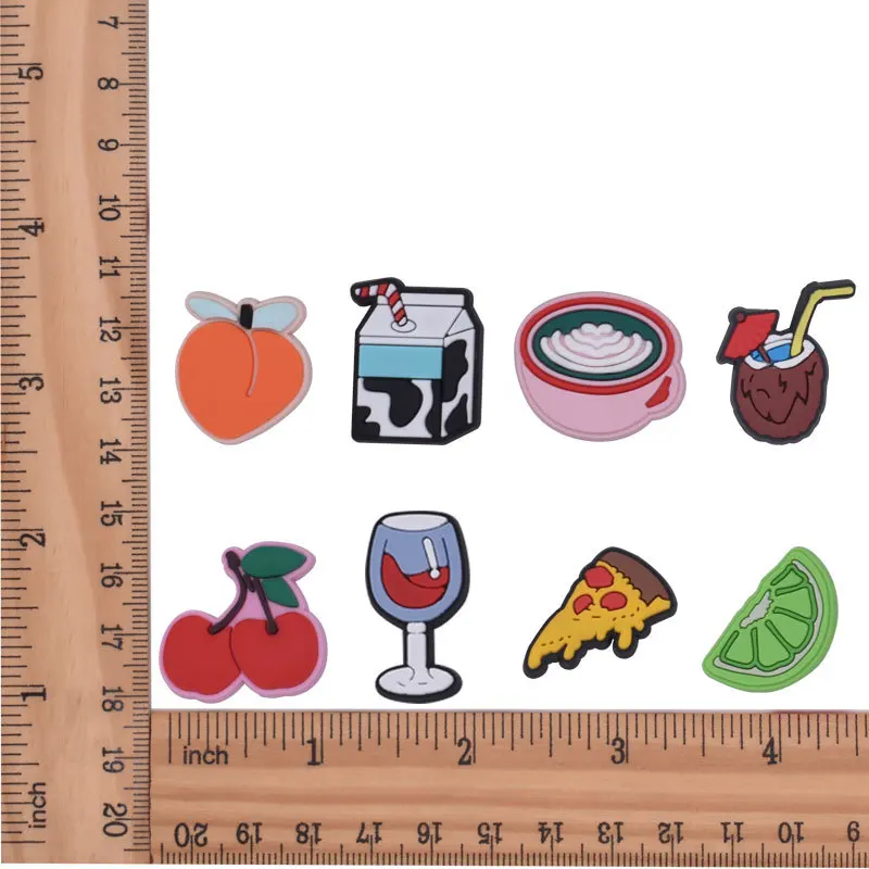 

2022 newly designed PVC fruit Croc charm food pattern is suitable for clogs designer charm shoe accessories