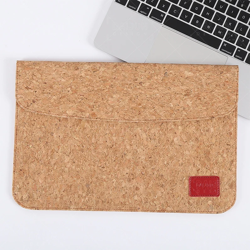 

Custom Logo Design Eco-friendly Cork Leather Laptop Sleeve Tablet Bag for Macbook Pro