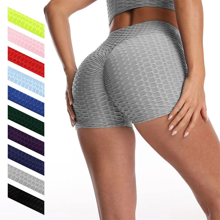 

Seamless Honeycomb Yoga Pants Workout Leggings For Women High Waist Biker Female Shorts