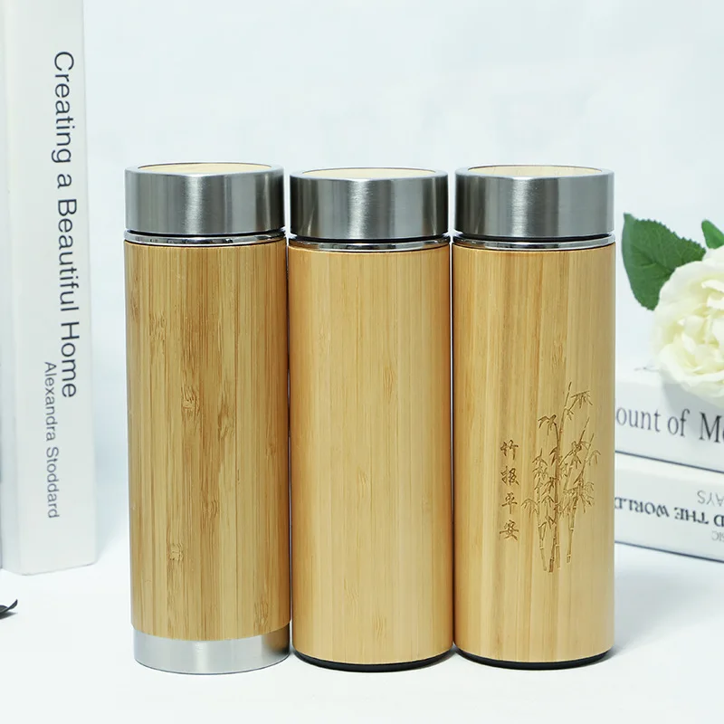 

Explosion style with filter ceramic bamboo shell gift custom wholesale vacuum cup for office business, Purple sand liner, ceramic liner, stainless steel liner