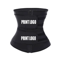 

2019 New Printing Logo Private Label Women Slimming Workout Compression Double Belt Neoprene Waist Trainer