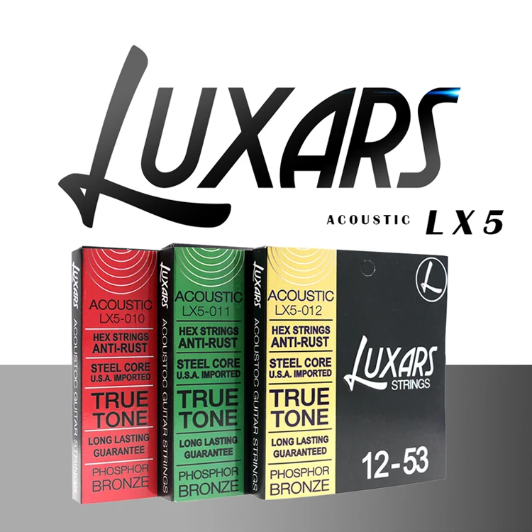 

LX5 Luxars brand oem manufacturer bulk wholesale price Phosphor Bronze stainless steel coated strings for acoustic guitar