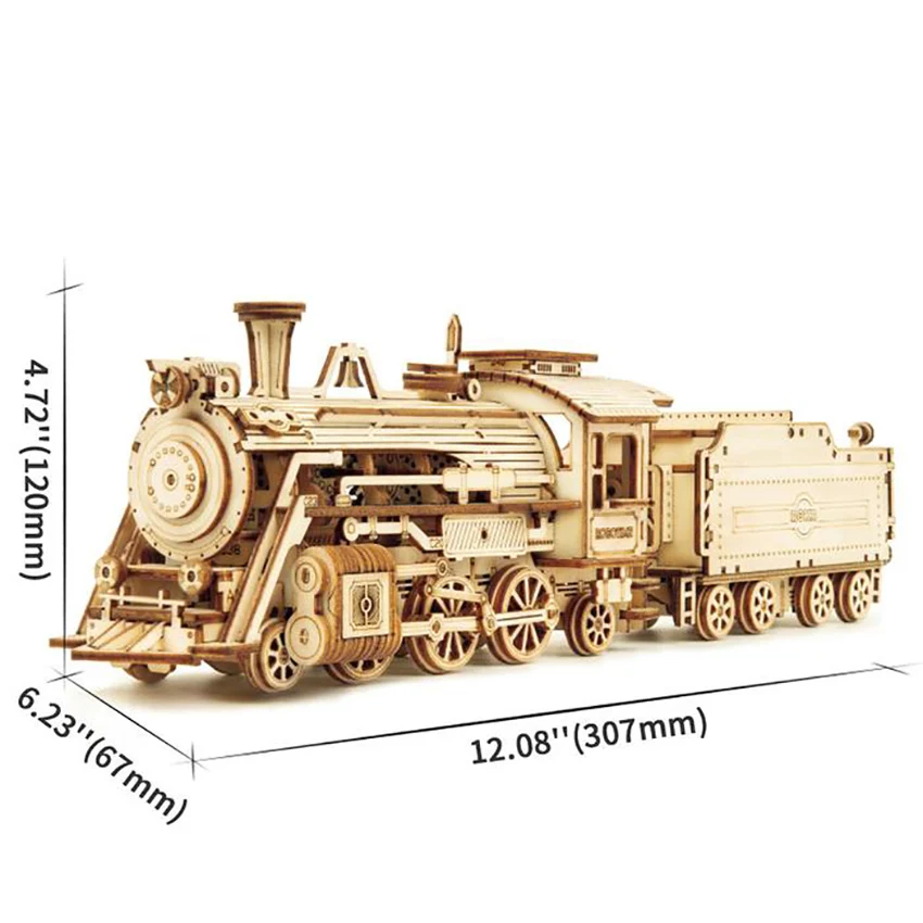 

CPC Certificated Robotime Rokr Promotional Birthday Gift MC501 Prime Steam ExpressJigsaw 3D Diy Wooden Car Puzzle