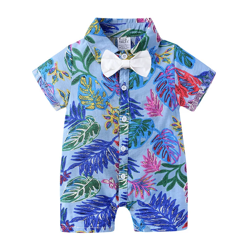 

5 Style Baby gentleman bow Romper Summernew born baby boys lovely child foot Short sleeve cotton Jumpsuit Outfits clothes B1, As photo