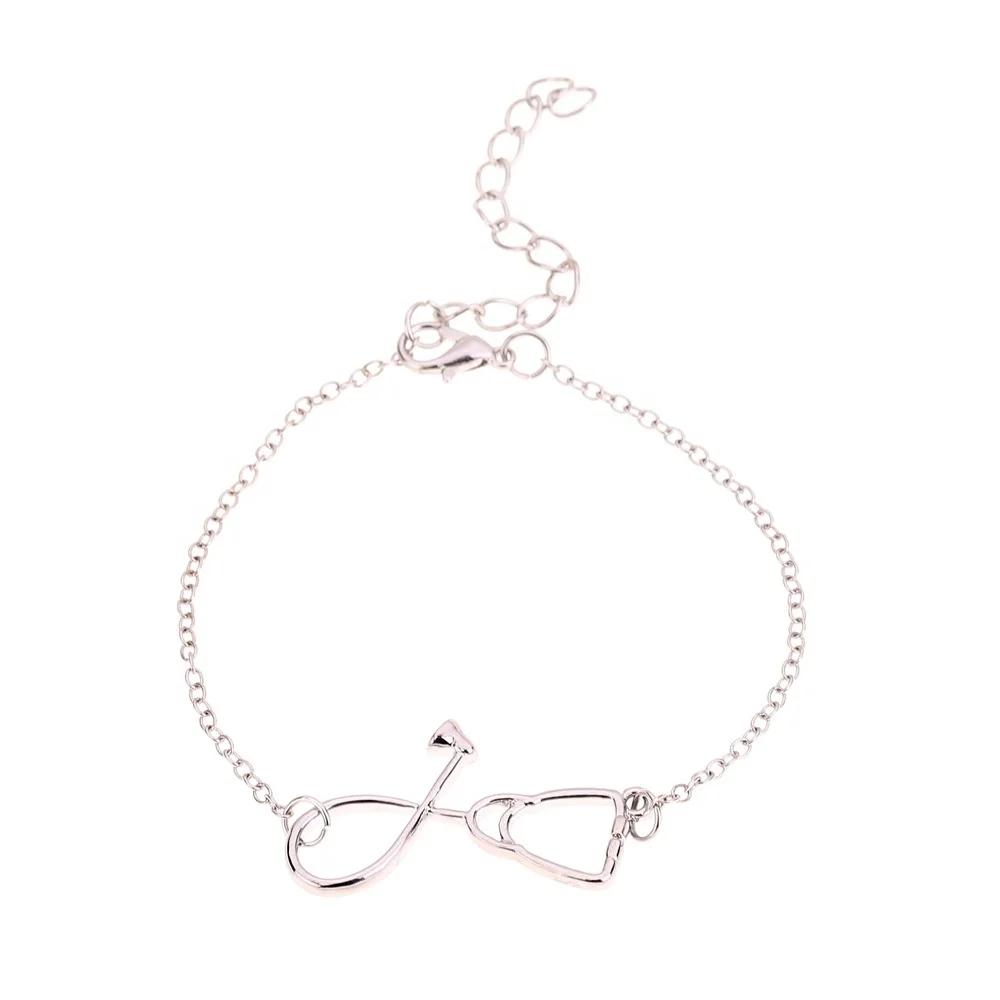 

Medical rose gold/gold/silver plated alloy bracelets and charms Jewelry for nurse gift accessories