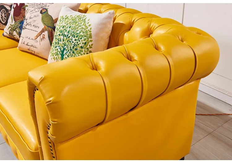Yellow Classic Sofa,Chesterfield Sofa And Leather Chesterfield Sofa