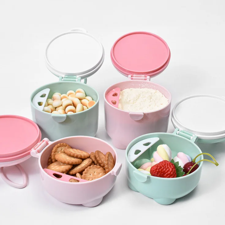 

Portable Baby Storage Formula Milk powder Sugar Dispenser Milk Container Storage Food Box In Feeding Supplies, Green/pink