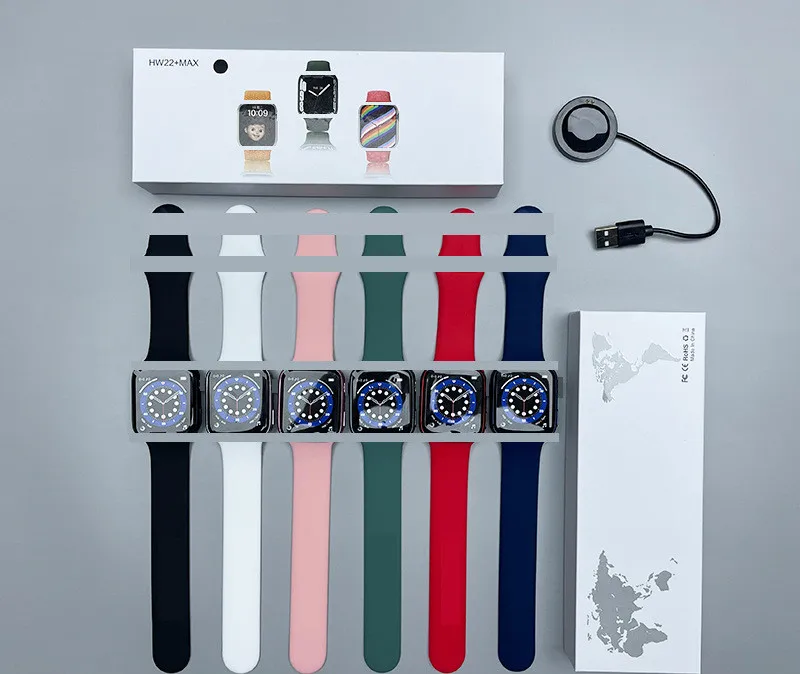 

HW22+MAX Mobile phone Smart Watch Touch Display Sports Fitness Wrist Waterproof Series 7 rejo smart watch for Android IOS Watch