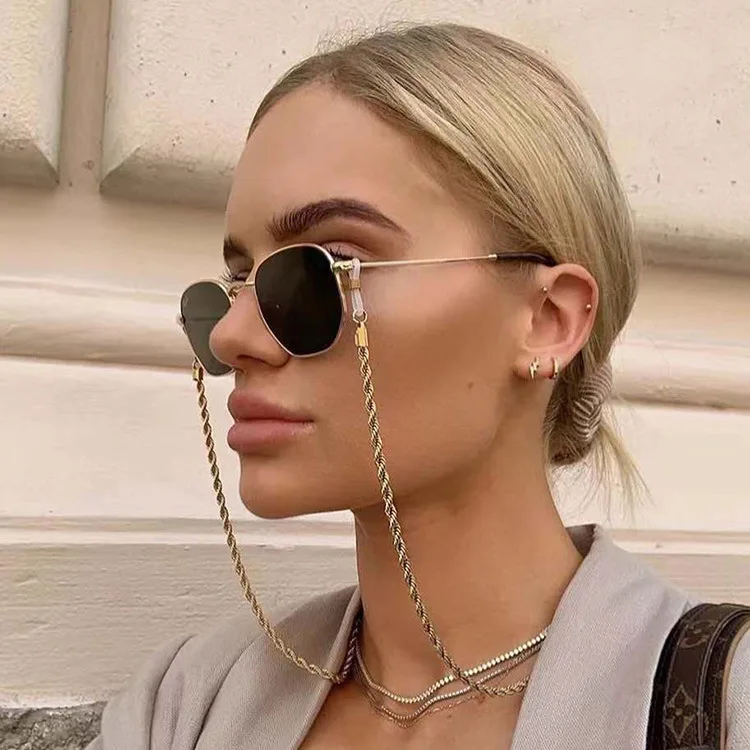 

Jewelry Accessories Twisted Helix Rope Chain Gold Plated Facemask Chain Sunglasses Chain