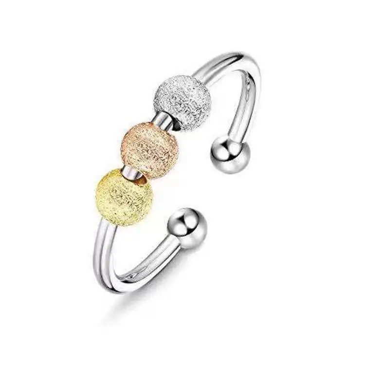 

Hot Sell  Creative Stress Relief Accessories Geometric Beaded Bracelet Anxiety Spinner Ring