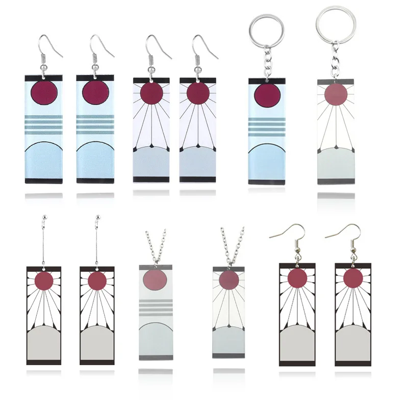 

Japanese Manga Demon Slayer Anime Sun Acrylic Earrings Girls Earrings Personality Earrings Wholesale, 16 colors