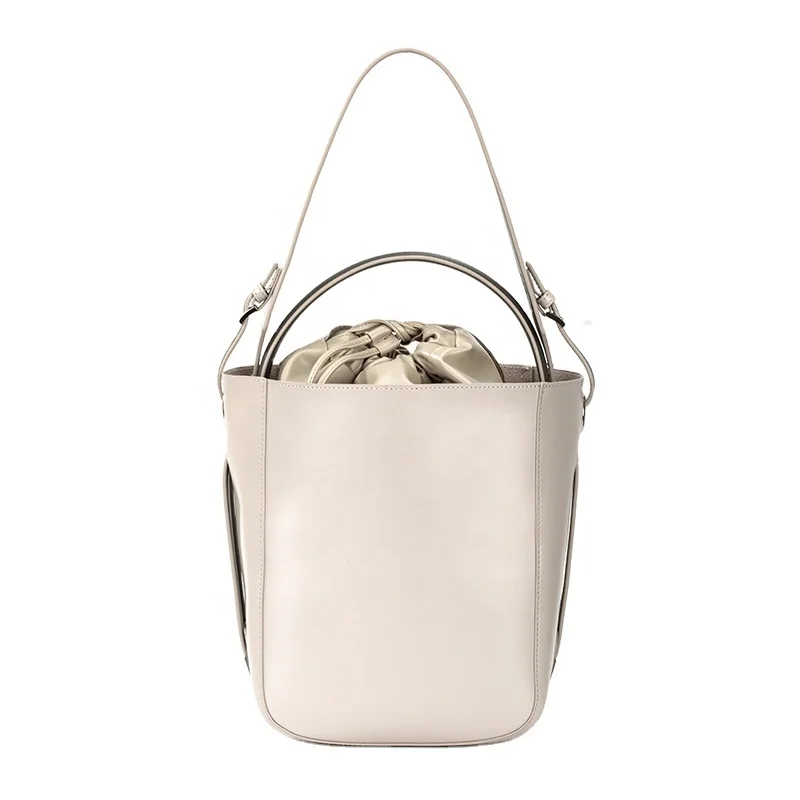 

2021 New Arrivals Eco friendly PU Bucket Handbag with Drawstring Bag for Women