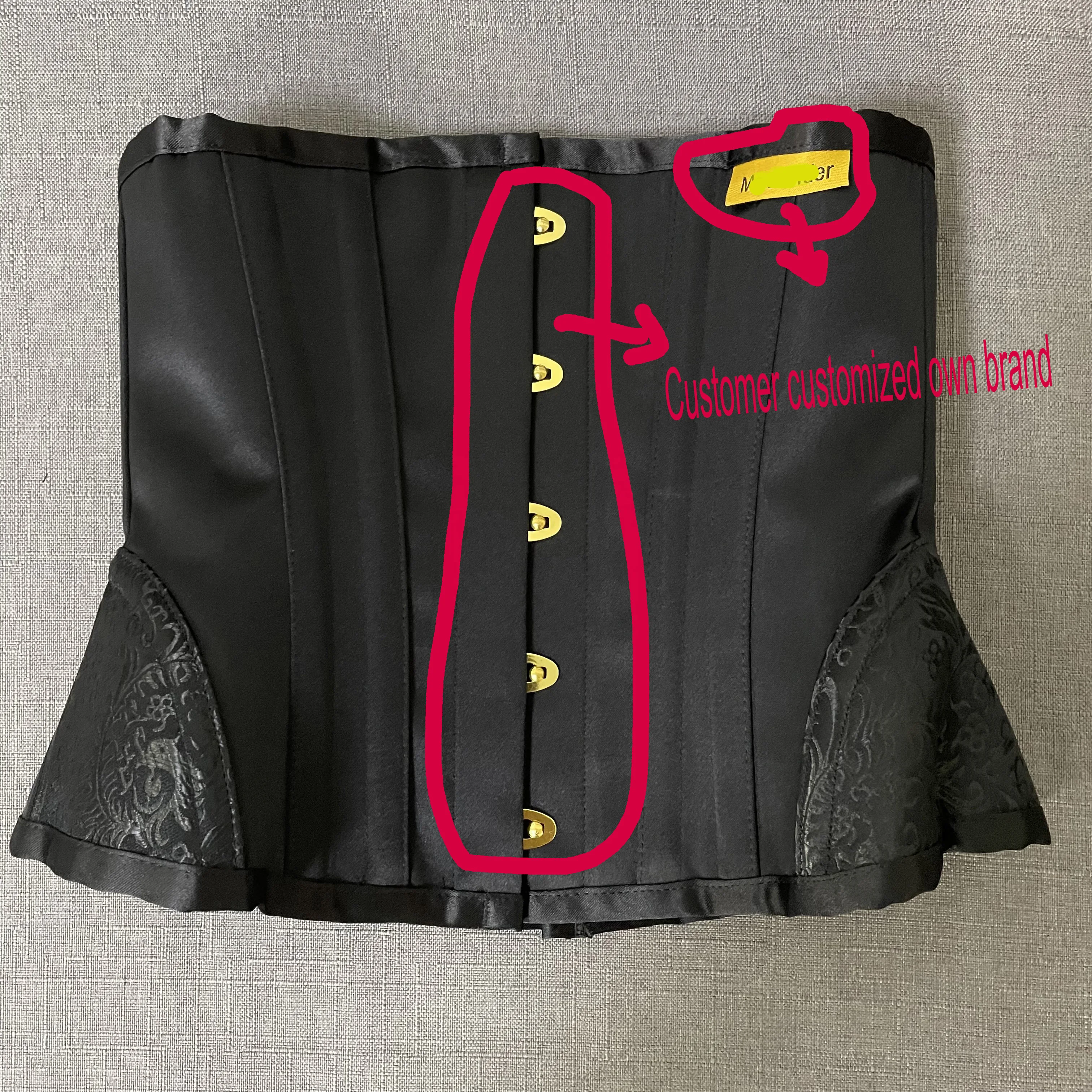 

Custom logo Plus Size Shapewear Lingerie waist trainer short torso Shape Body Belt Sexy Gothic Under bust abdomen corset
