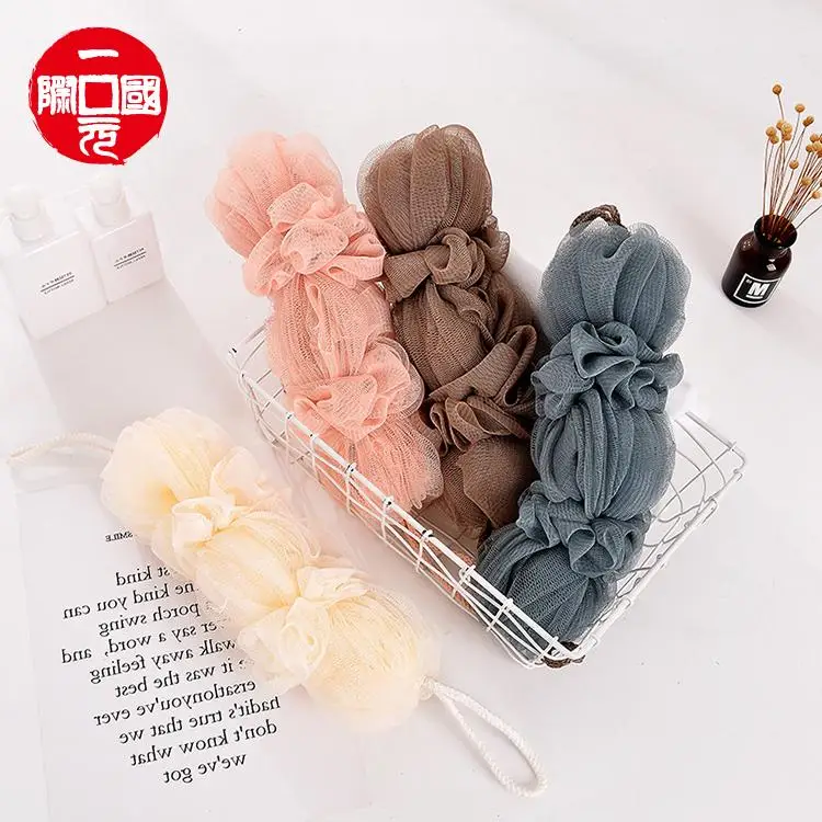

New Amazon Hot sell Bath Scrub Sponge Washing Body Mesh Bath Puff Shower Ball With Rope