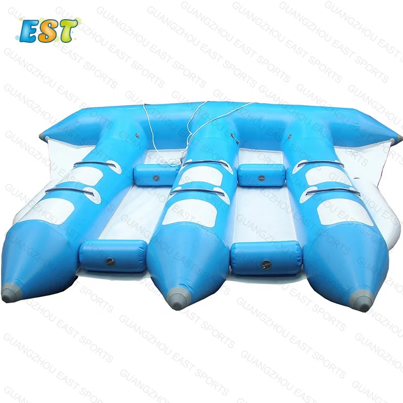 

Outdoor Commercial Inflatable Flying Fish Boat Flyfish Water Game for Summer, Blue, red, green, yellow