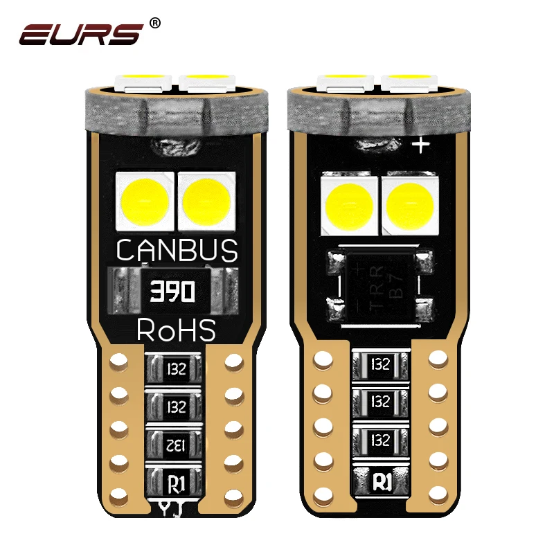 

EURS High power reading light T10 W5W led 3w 300lm 3030 6SMD wide indicator no error light driving light for car, White/red/blue/ice blue/green/yellow