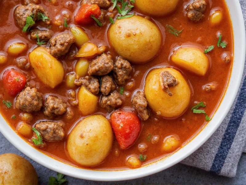 Classic Hamburger Soup with Potatoes Recipe | Easy Comfort Food
