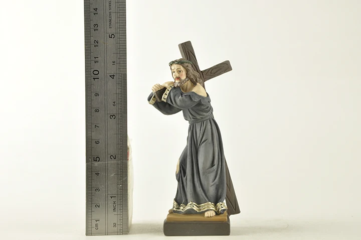 4.5 Inch Resin Crafts Jesus Carring Cross  Home decor