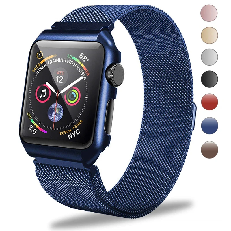 

Mesh Watch Band Stainless Steel for iwatch 6/4/3/2/1 Metal Strap Replacement, 17 colors