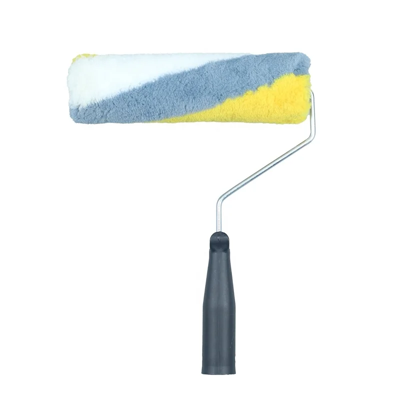 

Biyu Professional 9 Inch Yellow White and Gray Stripes Cheap Paint Brush Manufactured