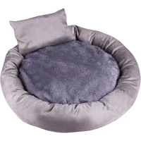 

Custom luxury round pet dog pillow bed nest mat plush indoor cat house donut